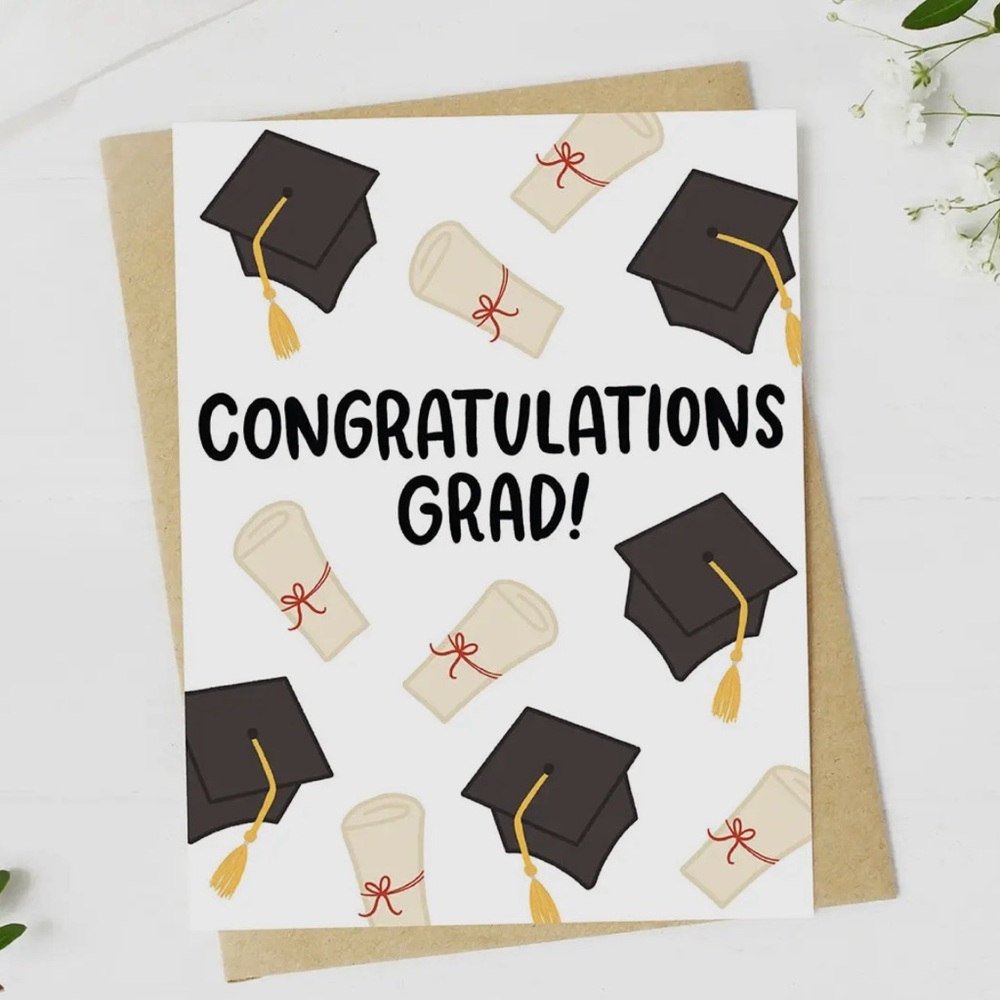 Graduation Card with Caps and Diplomas